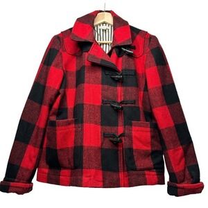GARNET‎ HILL Womens Coat Buffalo Check Plaid Jacket Sz 6 Toggle Close